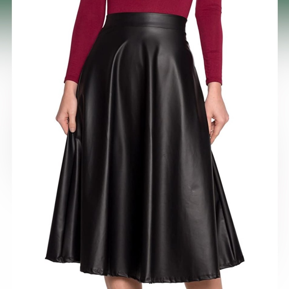 Faux leather flare skirt! NWOT!